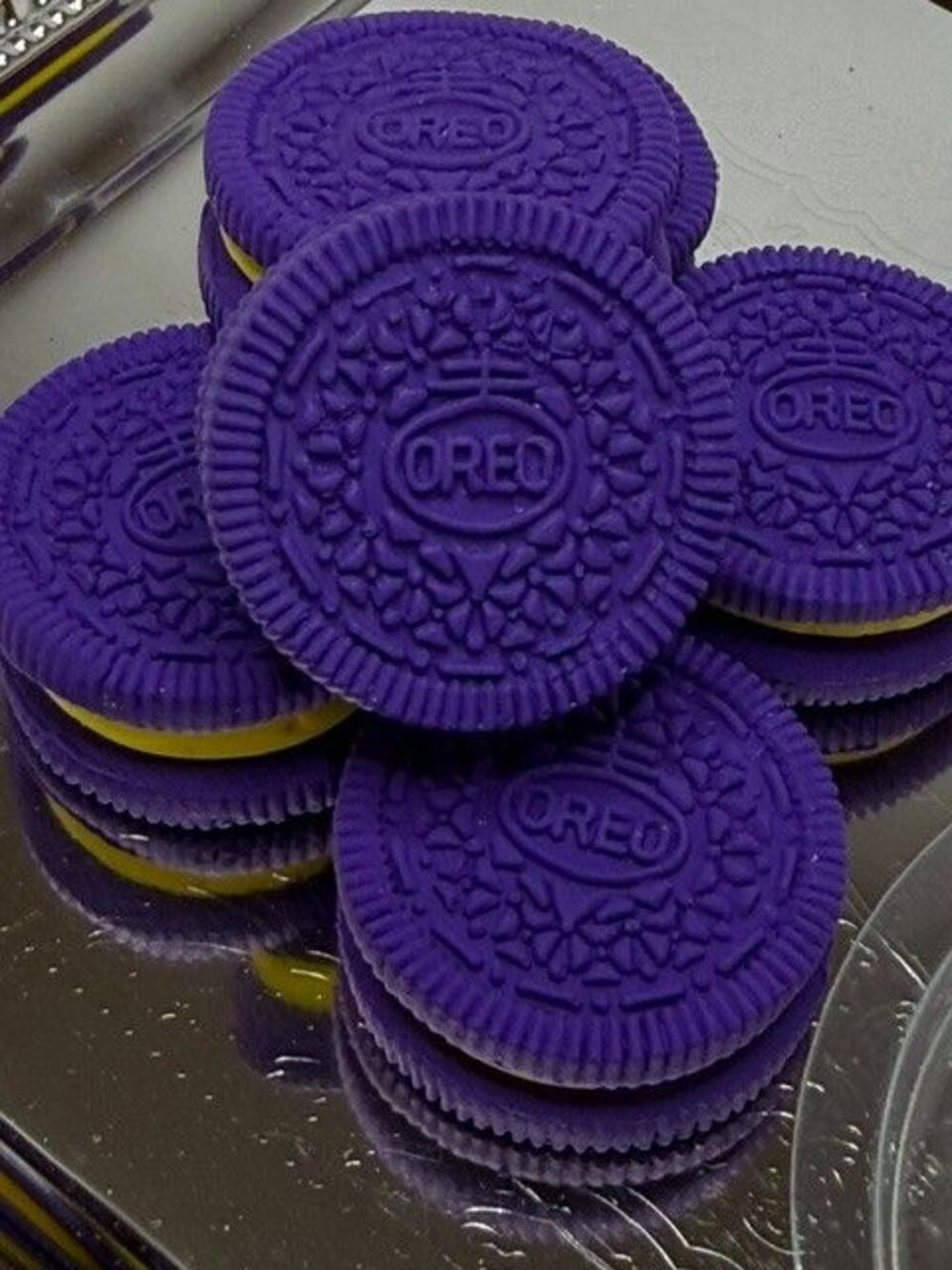 SIX (6) LSU Themed Fake Bake Oreo Cookie Faux Bake - Non-Edible /Prop